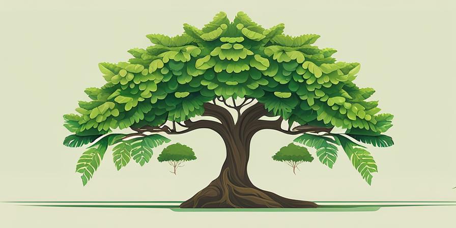 Un árbol joven con raíces y hojas saludables