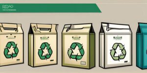 Bolsa biodegradable siendo depositada en contenedor de reciclaje