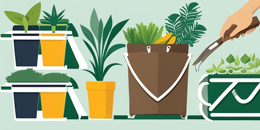 Una mano sosteniendo una bolsa de pan reciclada con plantas