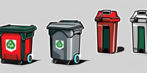Reciclaje: contenedor con bolsas de basura para diferentes tipos de residuos