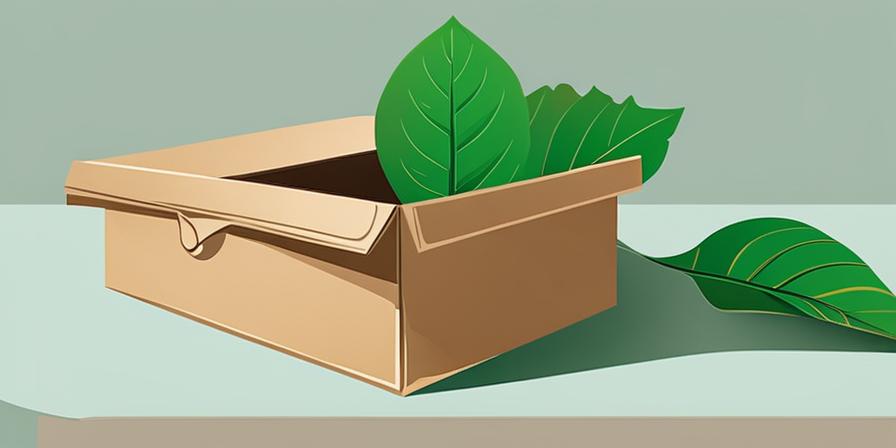 Caja de cartón reciclado con lazo de hoja verde