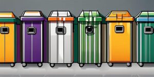 Contenedor de reciclaje con artículos reciclables