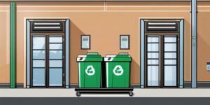 Contenedor de reciclaje lleno de residuos hospitalarios