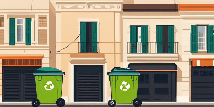 Contenedor de residuos con basura organizada correctamente