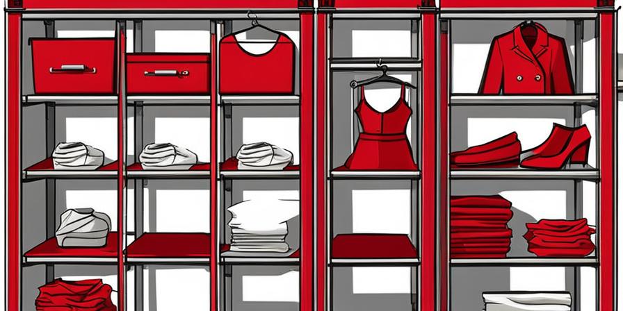 Contenedor rojo con prendas de ropa reciclada