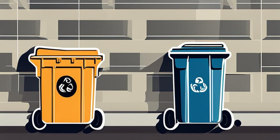 Contenedor de reciclaje con secciones para diferentes tipos de basura