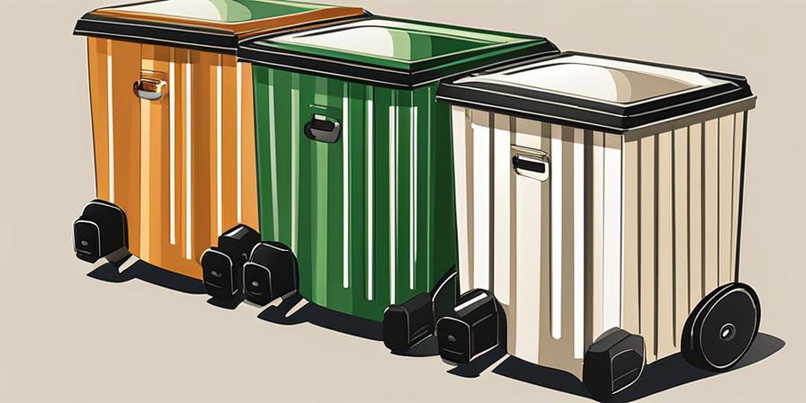 Cubo de basura colgante con compartimentos de reciclaje