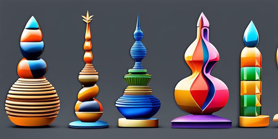 Escultura abstracta de objetos reciclados con colores vibrantes