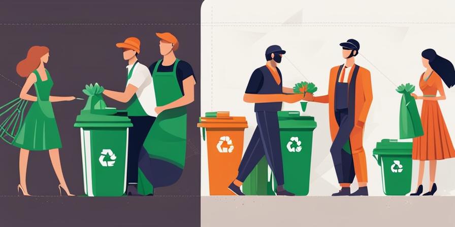 Personas reciclando basura juntos