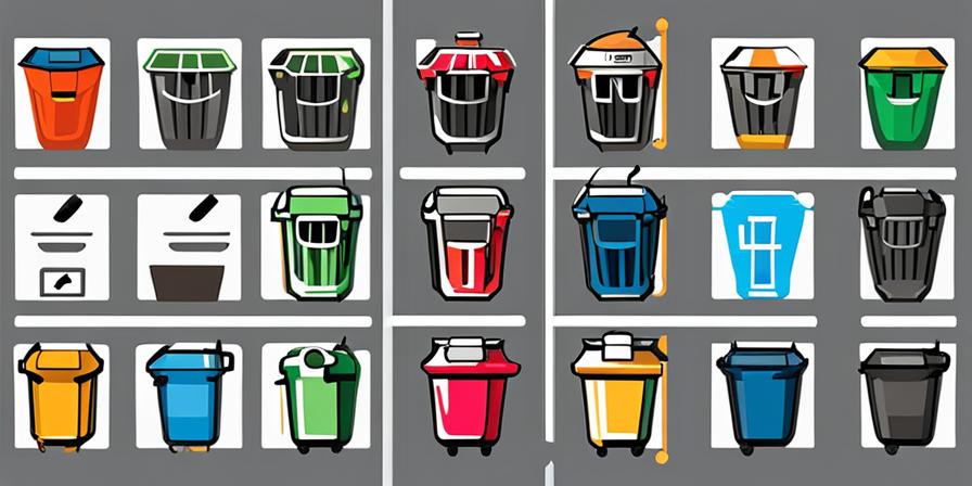 Cubo de basura con secciones para reciclaje