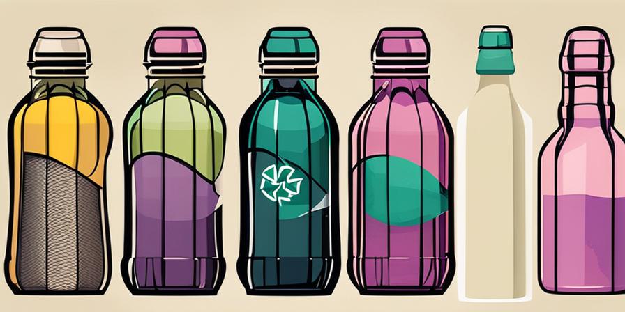 Botellas de plástico con símbolos de reciclaje