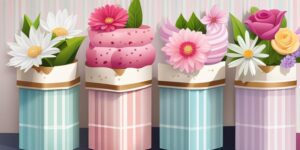 Caja de helado reciclada con flores coloridas