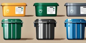 Contenedores de basura coloridos para clasificar residuos