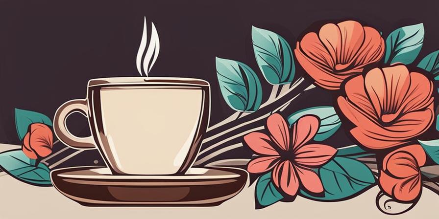 Florero de café vibrante y colorido