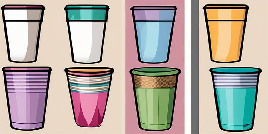 Vasos de café reutilizables en diferentes colores y diseños
